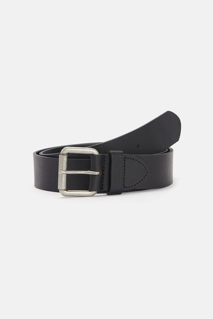 Matt Leather Belt - BLACK