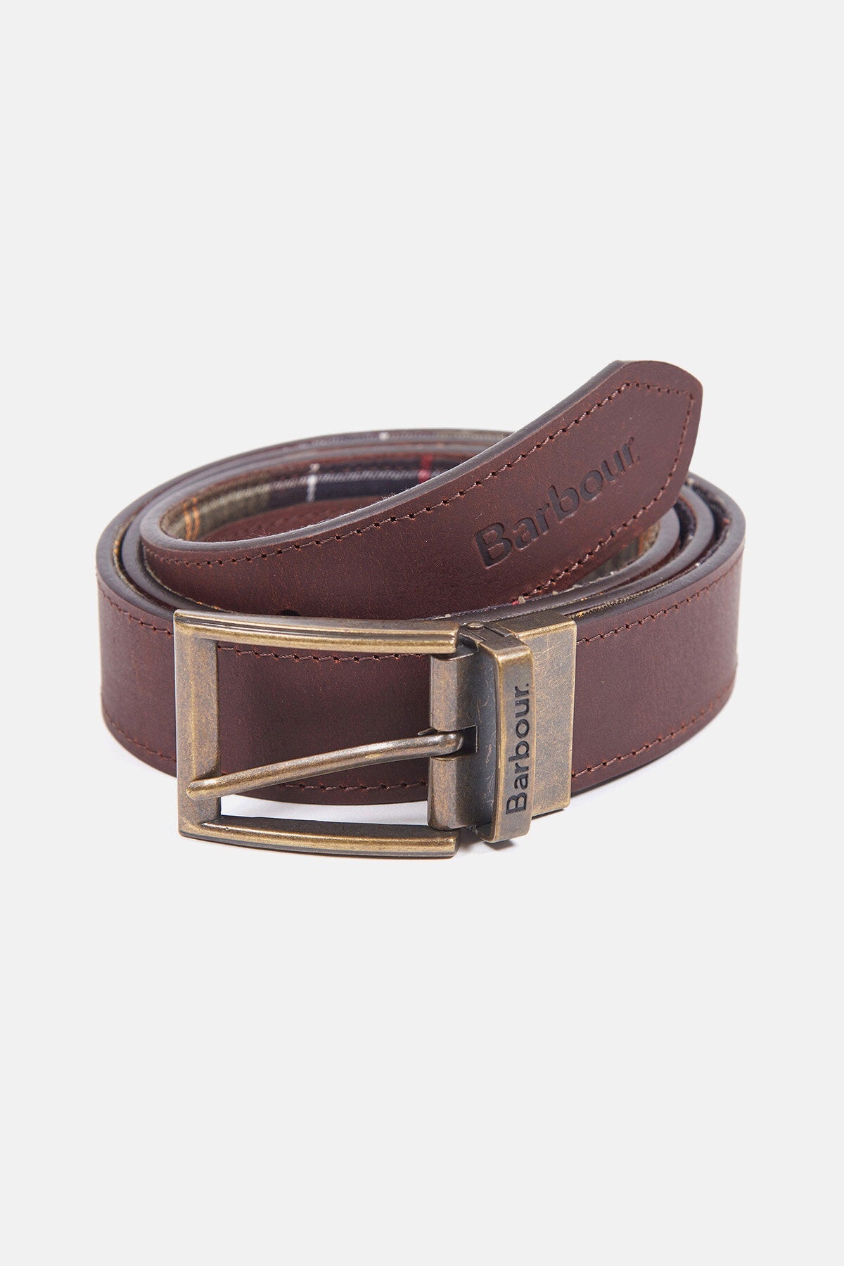 Tartan Leather Belt - CLASSIC TARTAN/BROWN