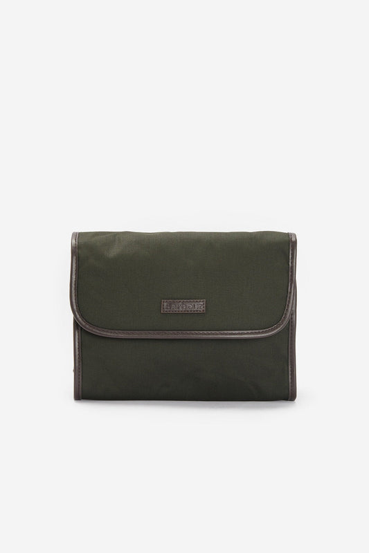 Wax Hanging Washbag - OLIVE