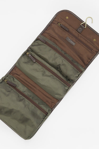 Wax Hanging Washbag - OLIVE