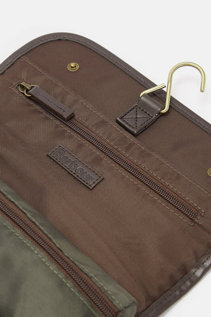 Wax Hanging Washbag - OLIVE