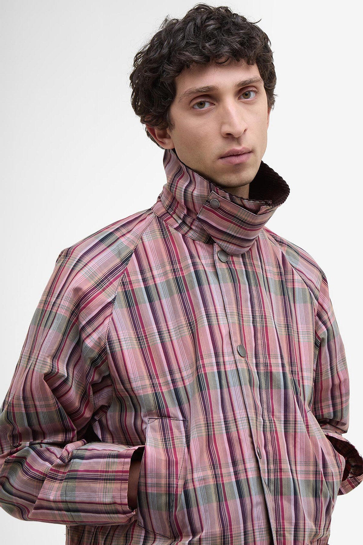 Madras Bedale Casual Jacket - NOAH MADRAS PINK