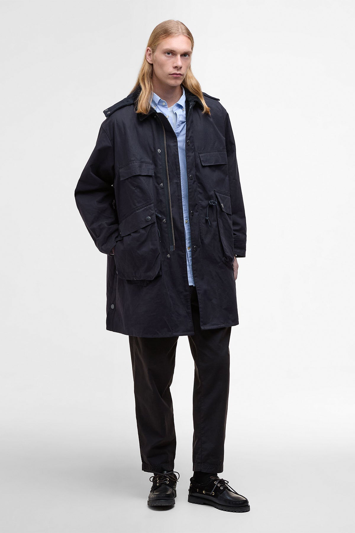 Sunshine Oversized Bedale Casual Field Coat - DARK INDIGO