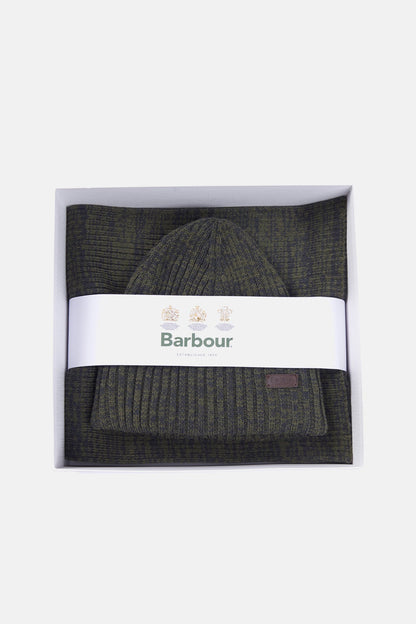 Crimdon Beanie & Scarf Gift Set - OLIVE TWIST