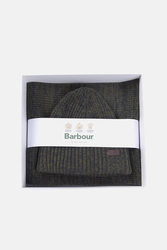 Crimdon Beanie & Scarf Gift Set - OLIVE TWIST