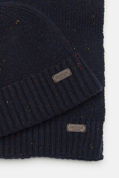 Carlton Fleck Beanie & Scarf Gift Set - NAVY