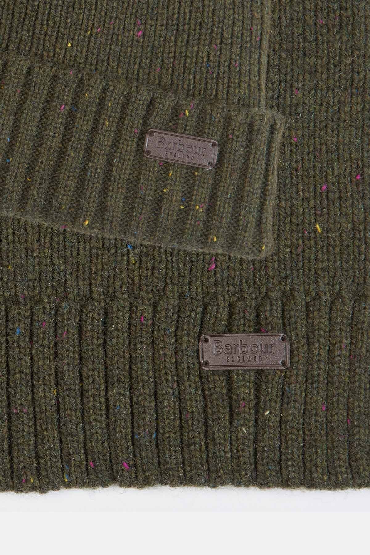 Carlton Fleck Beanie & Scarf Gift Set - OLIVE