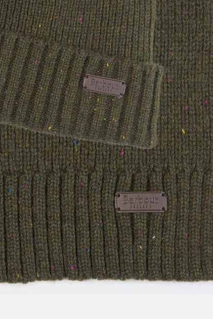 Carlton Fleck Beanie & Scarf Gift Set - OLIVE