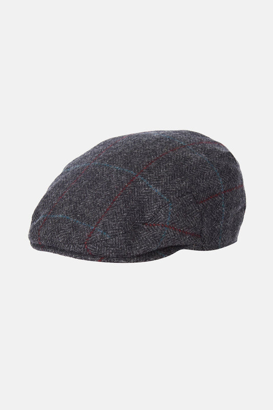 Crieff Flat Cap - CHARCOAL RED BLUE
