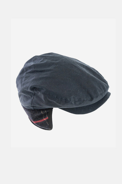 Cheviot Wax Flat Cap - NAVY