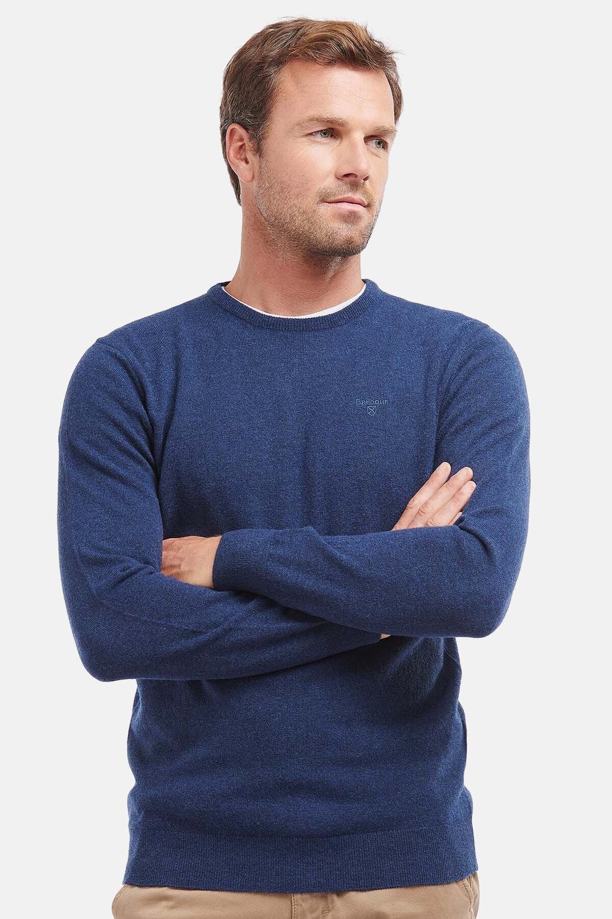 Crew Neck Wool Sweater - DEEP BLUE