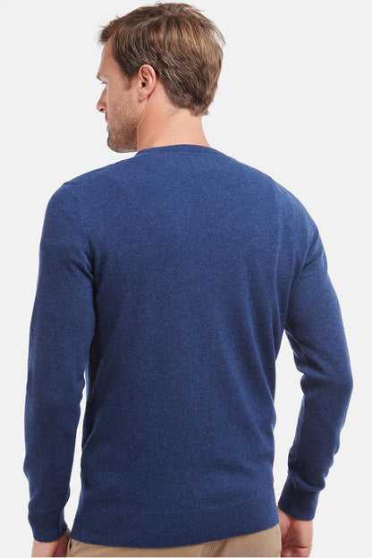 Crew Neck Wool Sweater - DEEP BLUE