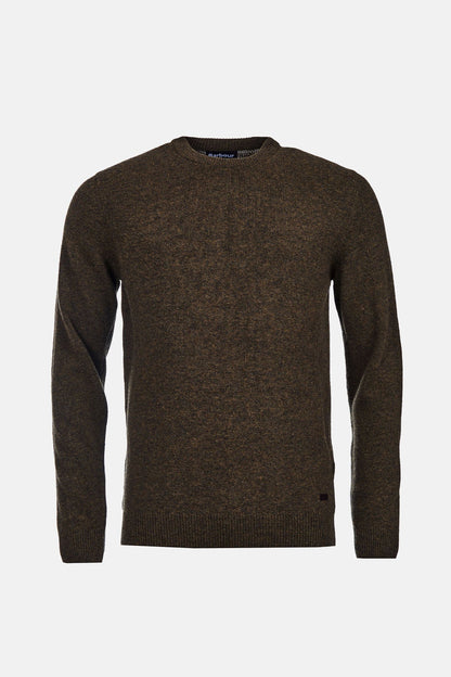 Crew Neck Wool Sweater - WILLOW GREEN