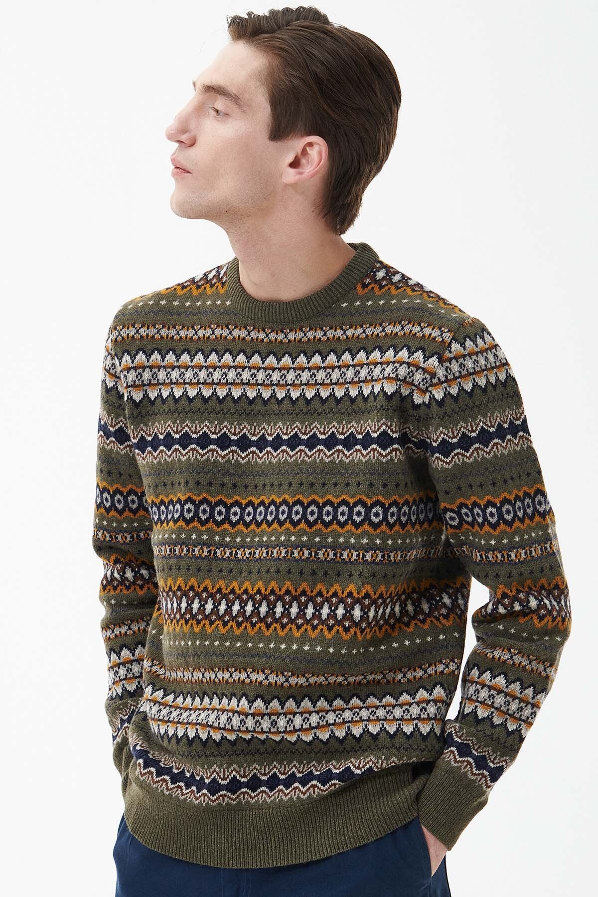 Case Fair Isle Jumper - WILLOW GREEN