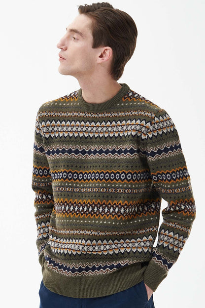 Case Fair Isle Jumper - WILLOW GREEN