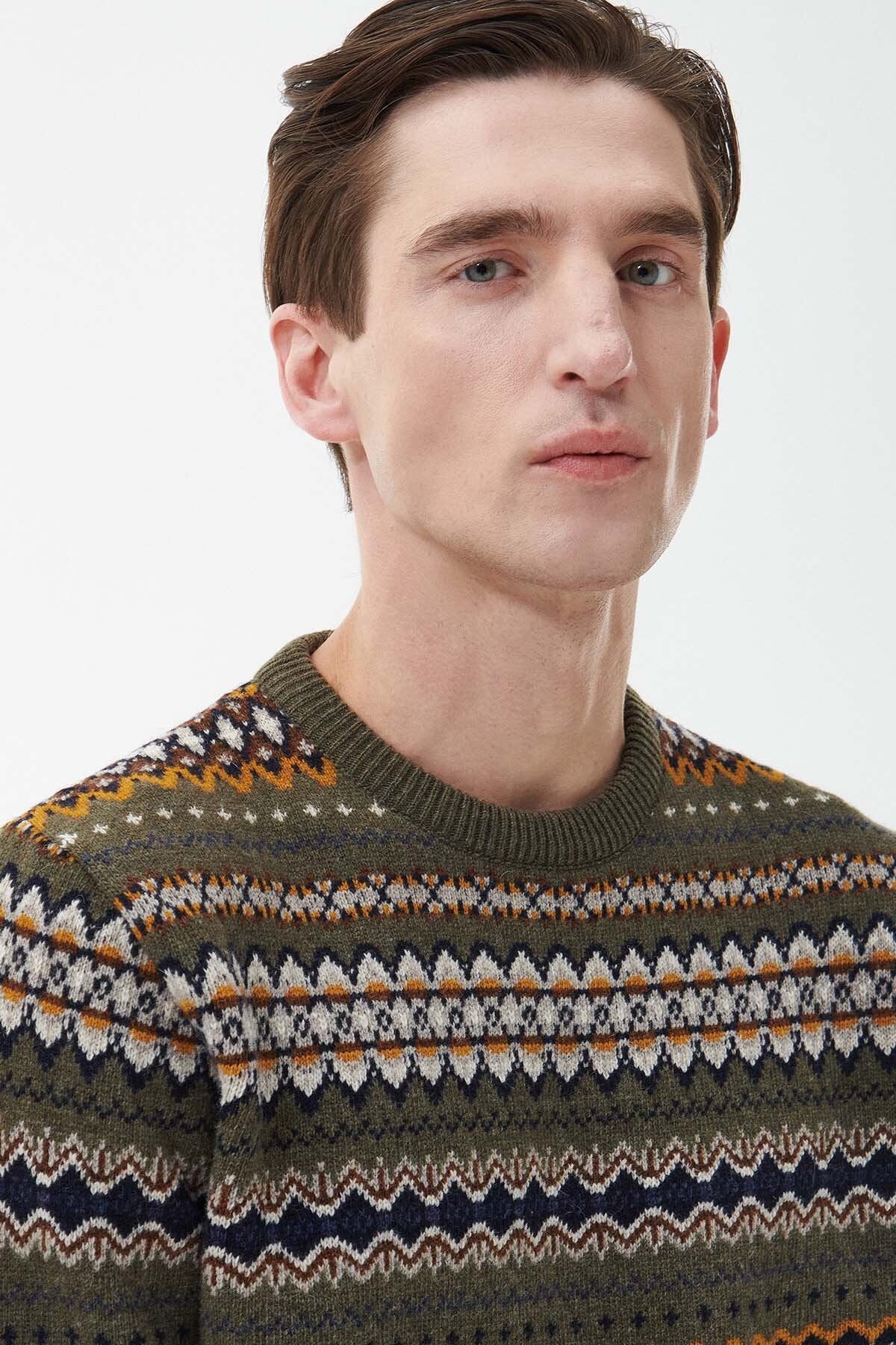 Case Fair Isle Jumper - WILLOW GREEN