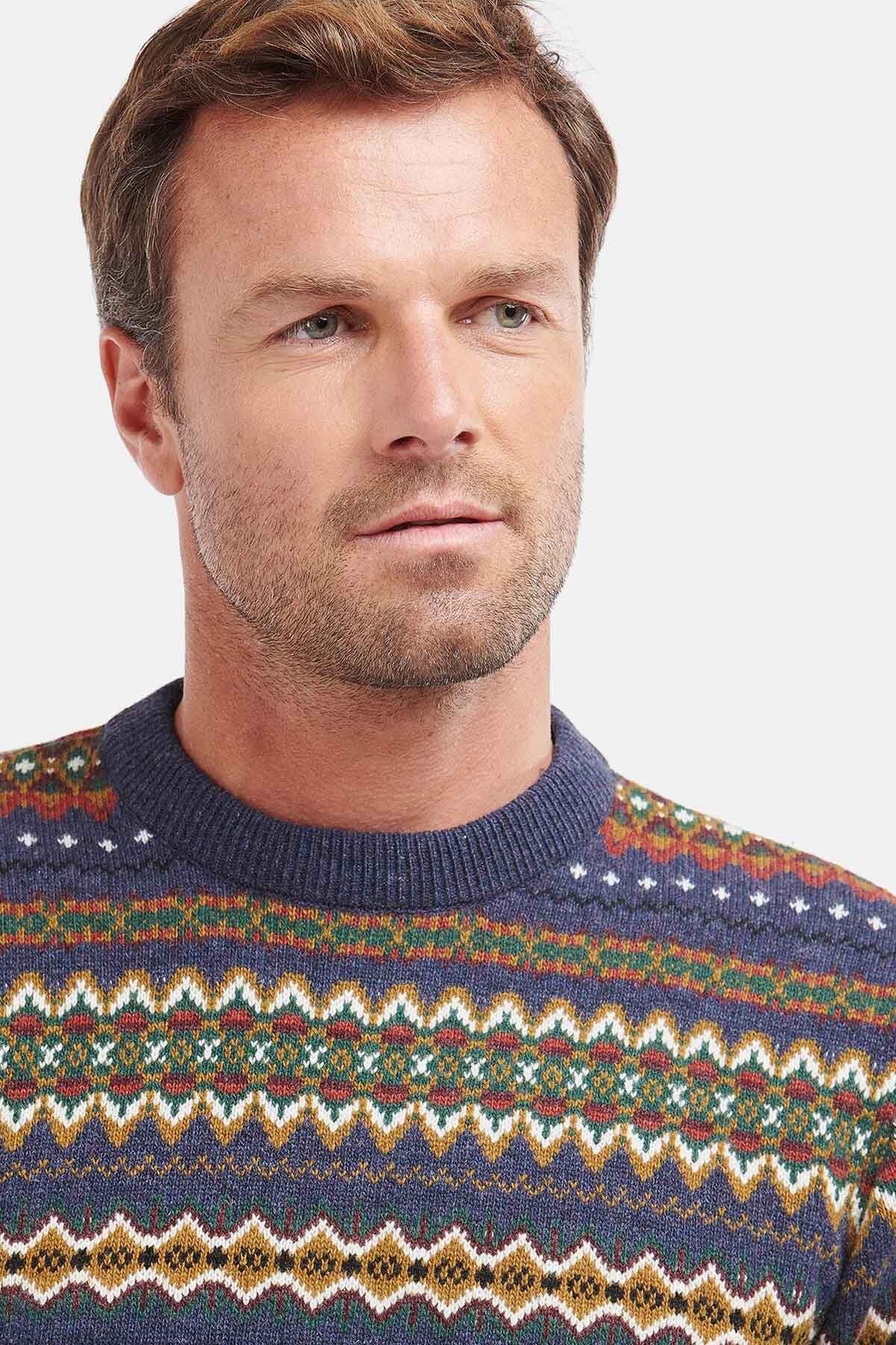 Crew Neck Sweater - NAVY MARL