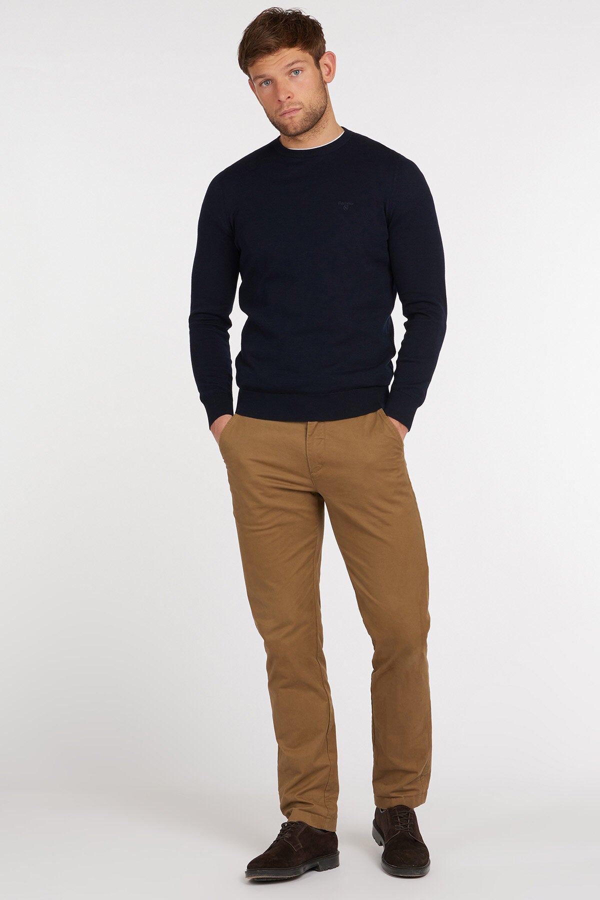 Light cotton Crew-Neck Sweater - NAVY