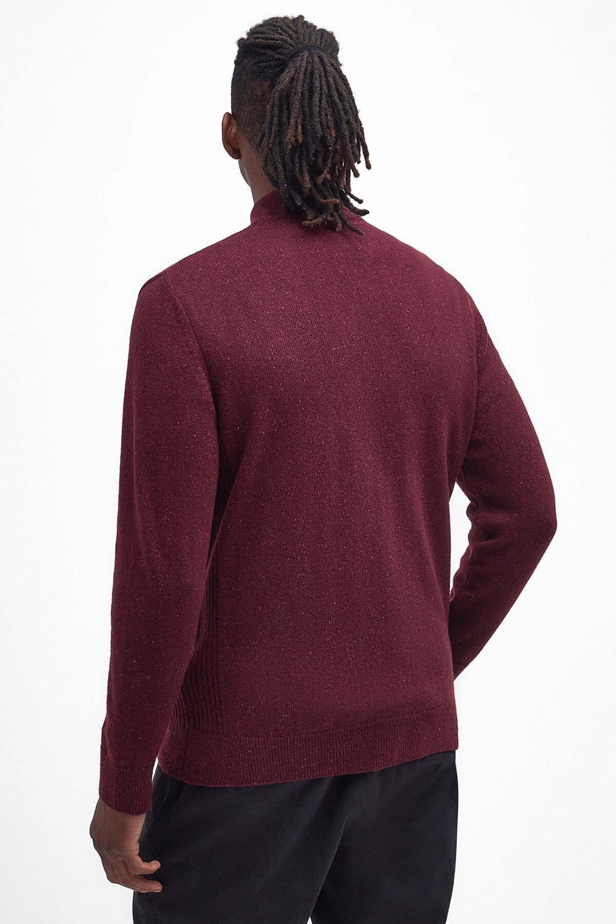 Essential Tisbury Half Zip Knitted Jumper - RUBY