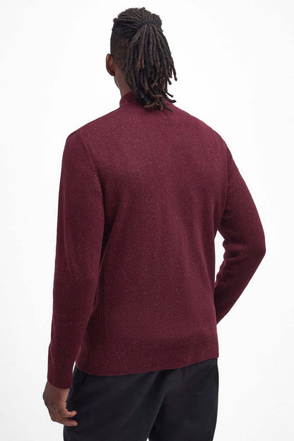 Essential Tisbury Half Zip Knitted Jumper - RUBY
