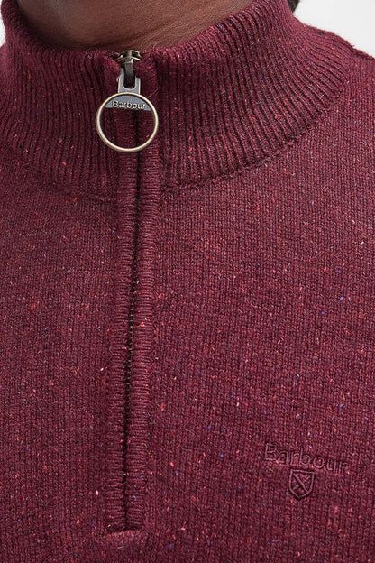 Essential Tisbury Half Zip Knitted Jumper - RUBY