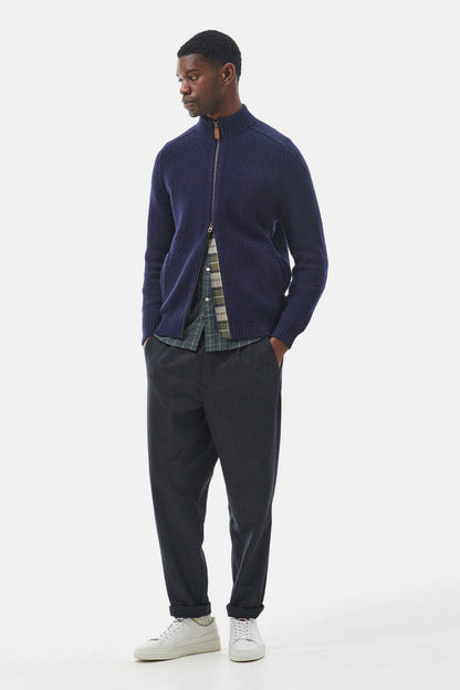 Calder Zip Through Jumper - NAVY