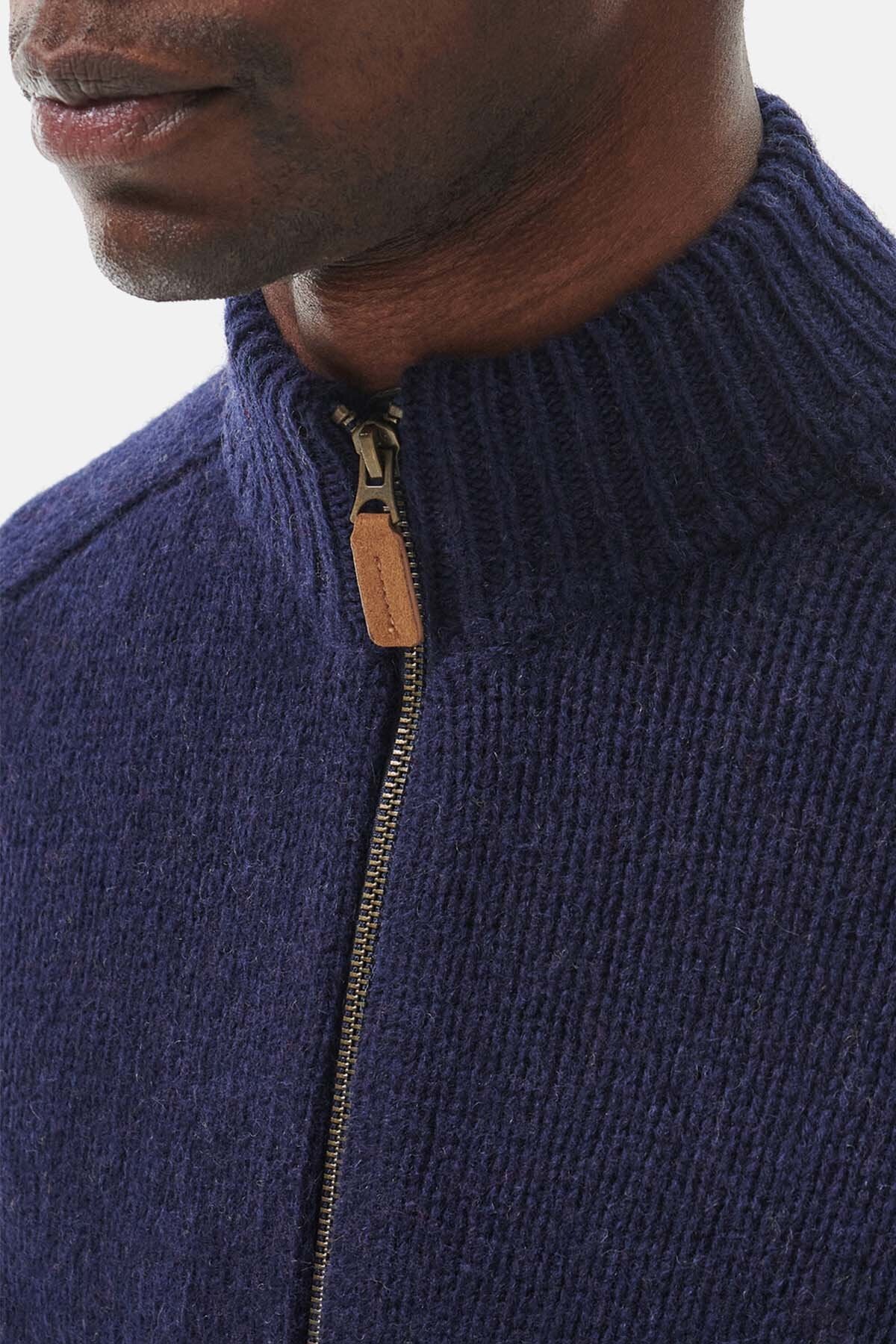 Calder Zip Through Jumper - NAVY