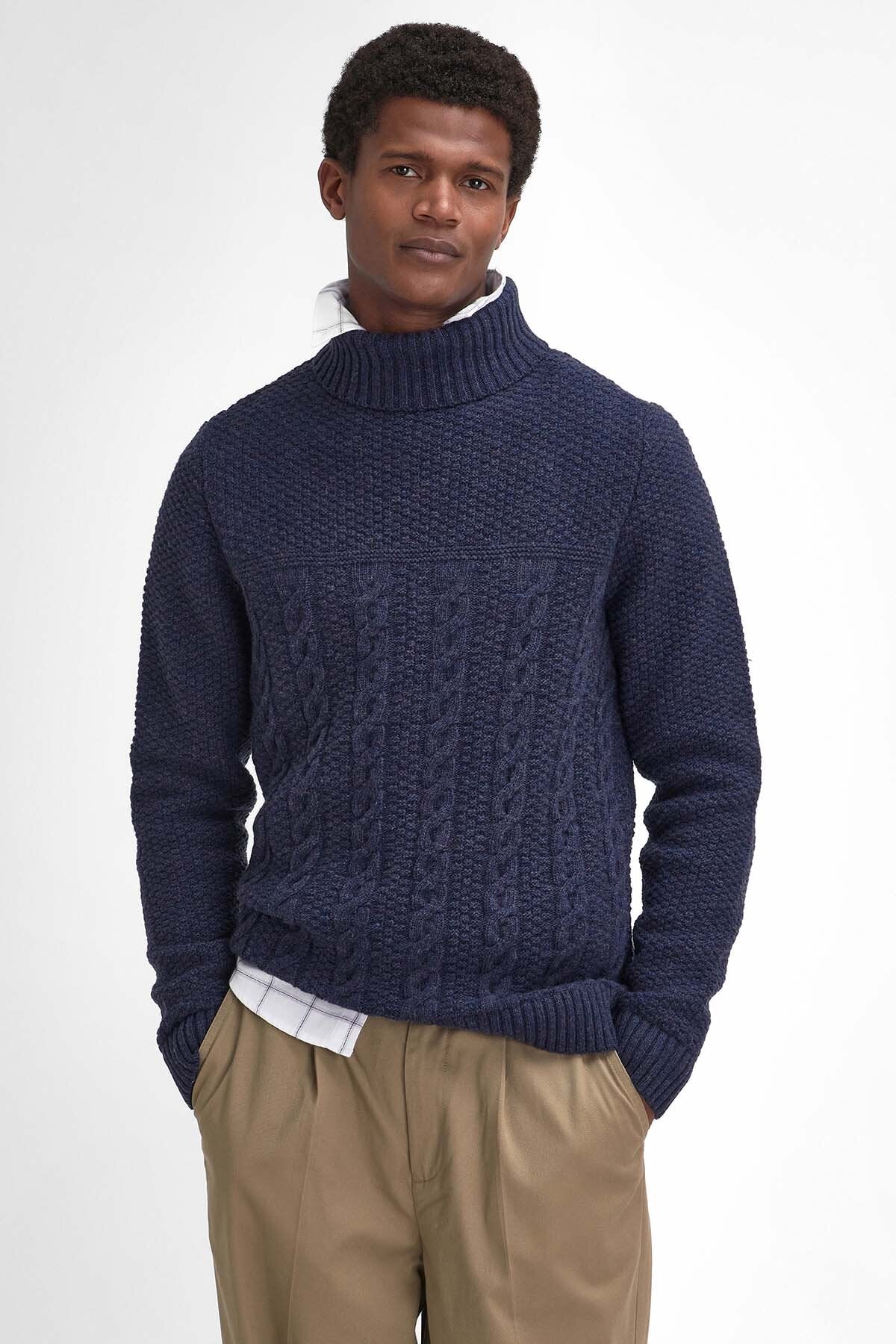 Daleside Roll-Neck Jumper - NAVY MARL