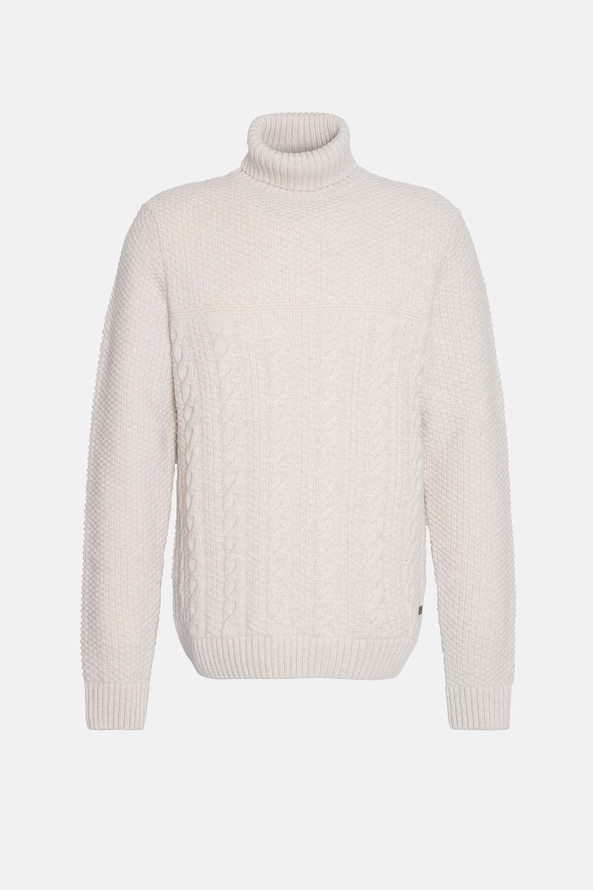 Daleside Roll-Neck Jumper - CHALK MARL