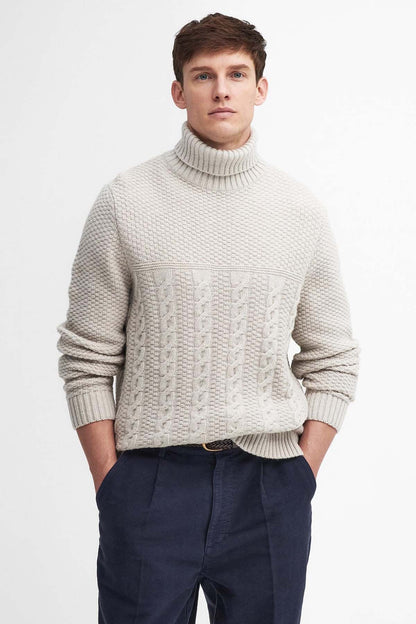Daleside Roll-Neck Jumper - CHALK MARL