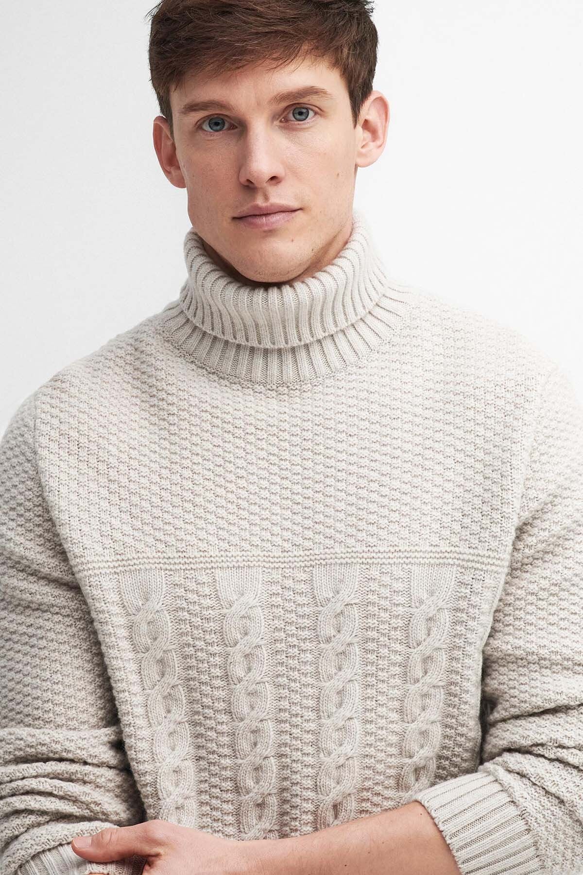Daleside Roll-Neck Jumper - CHALK MARL