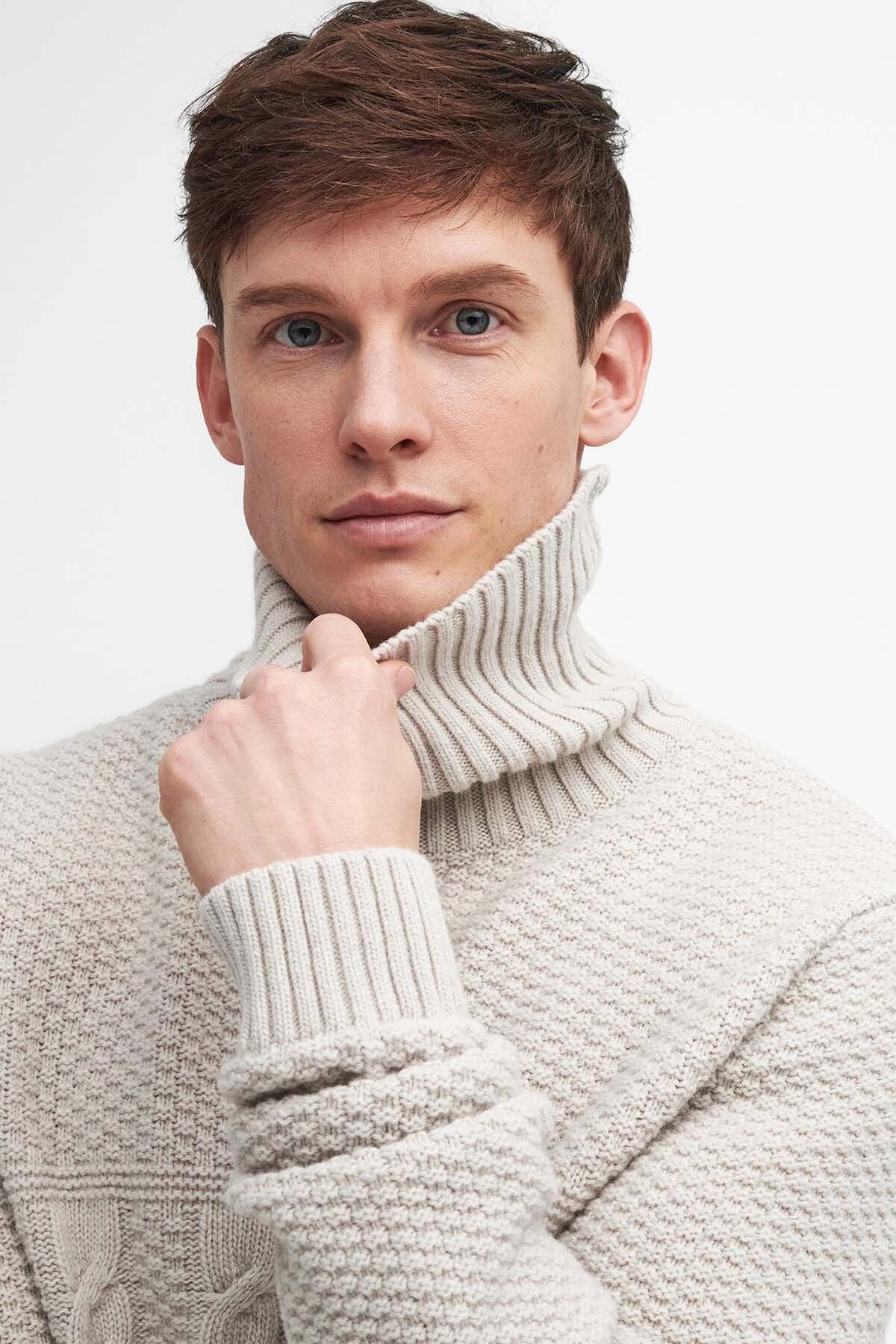 Daleside Roll-Neck Jumper - CHALK MARL