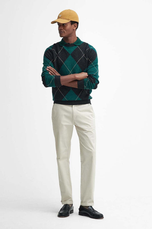 Sutherwell Argyle Crew Neck Jumper - BLACK