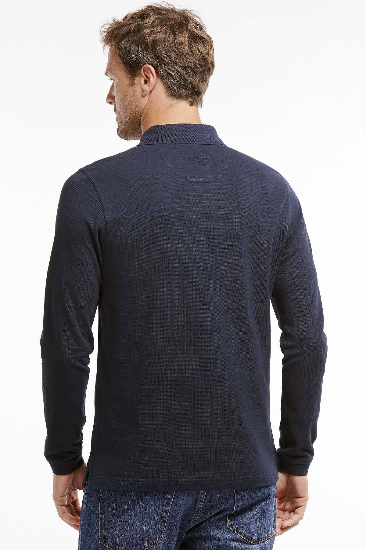 Essential Long-Sleeve Polo Shirt - NAVY