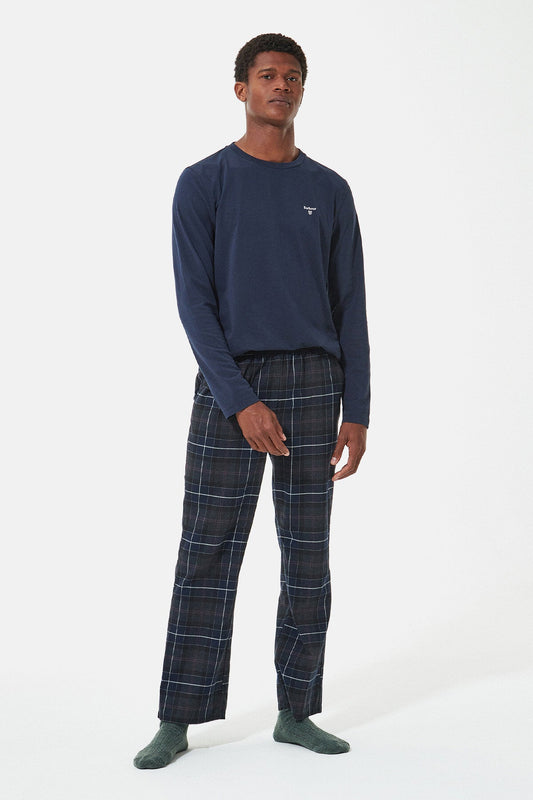Doug Pyjama Set - BLACK SLATE TARTAN