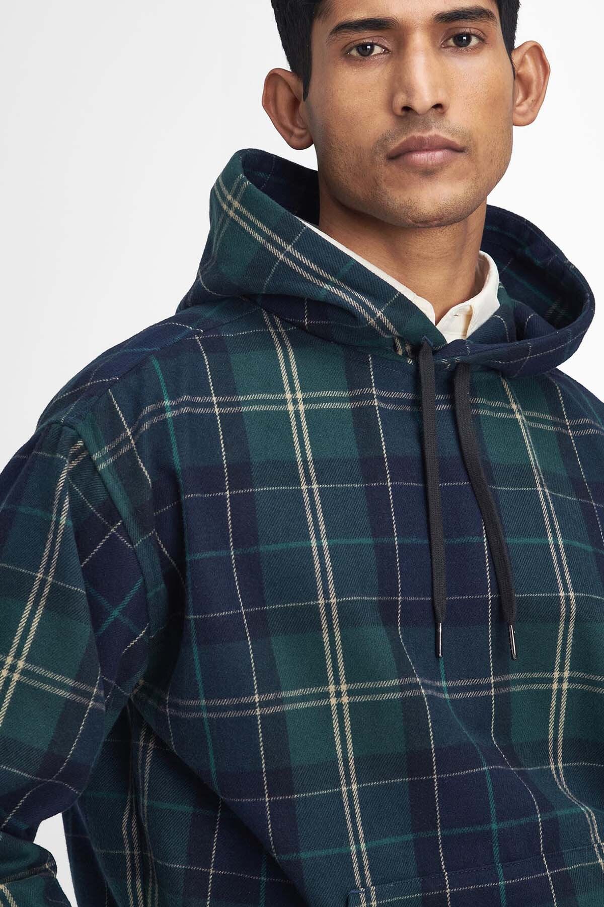 Brough Tartan Hoodie - GREEN LOCH TARTAN
