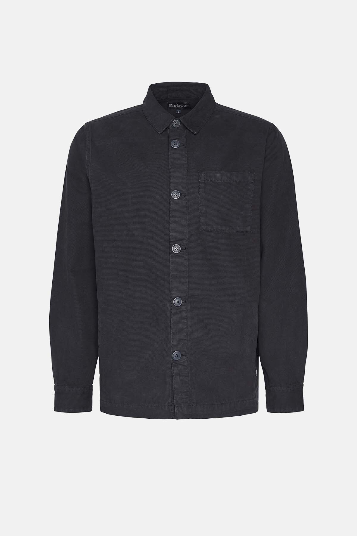 Washed Cotton Overshirt - NAVY