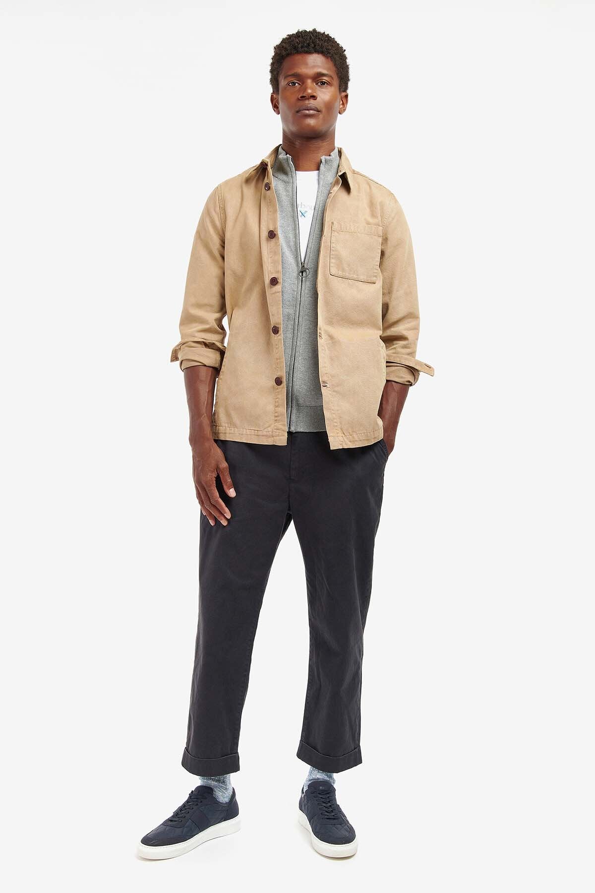 Washed Cotton Overshirt - WASHED STONE