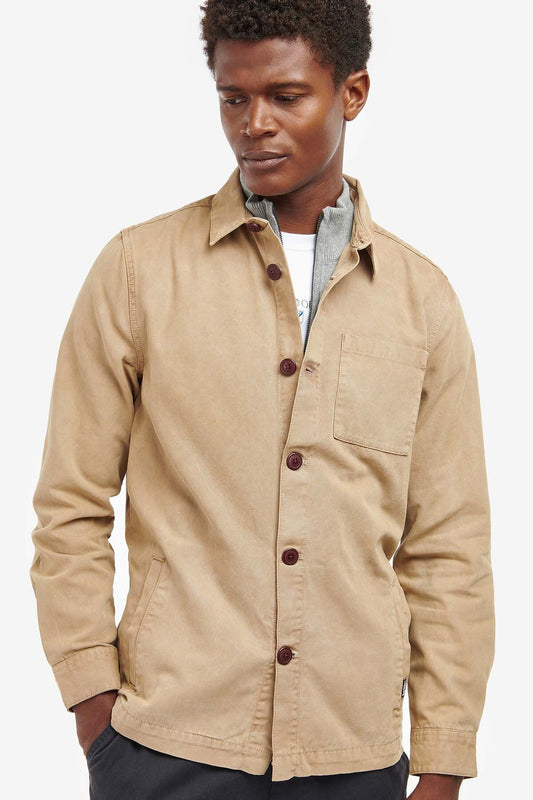 Washed Cotton Overshirt - WASHED STONE