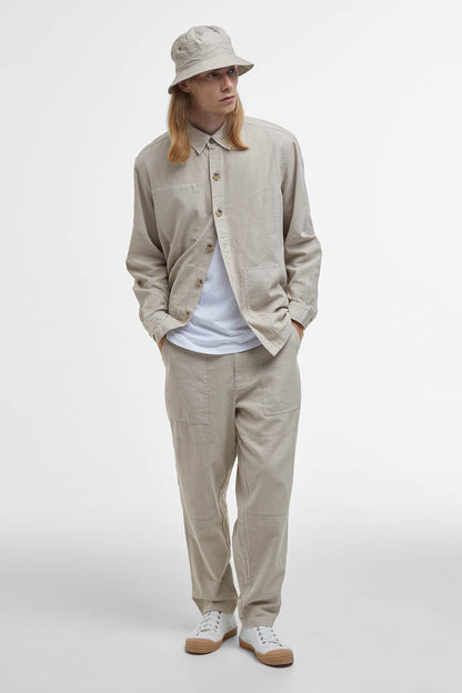 Natural Linen-Blend Overshirt - MIST