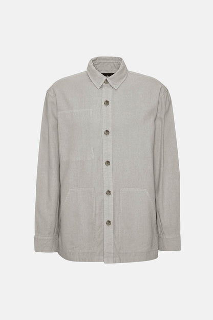 Natural Linen-Blend Overshirt - MIST
