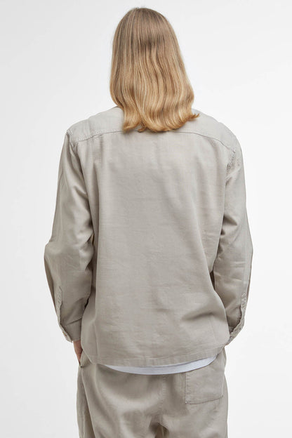 Natural Linen-Blend Overshirt - MIST