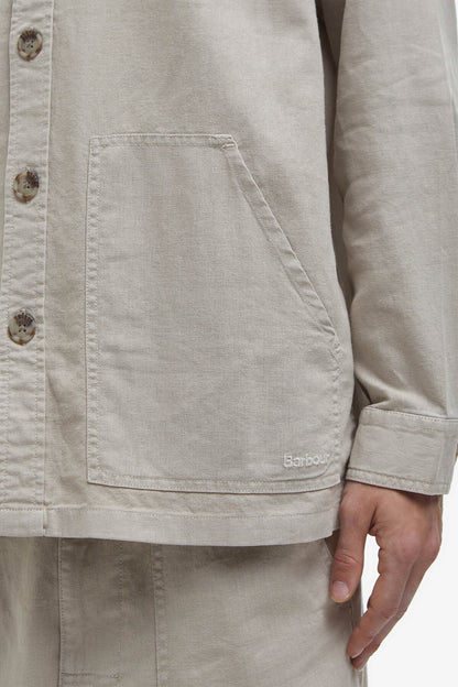 Natural Linen-Blend Overshirt - MIST