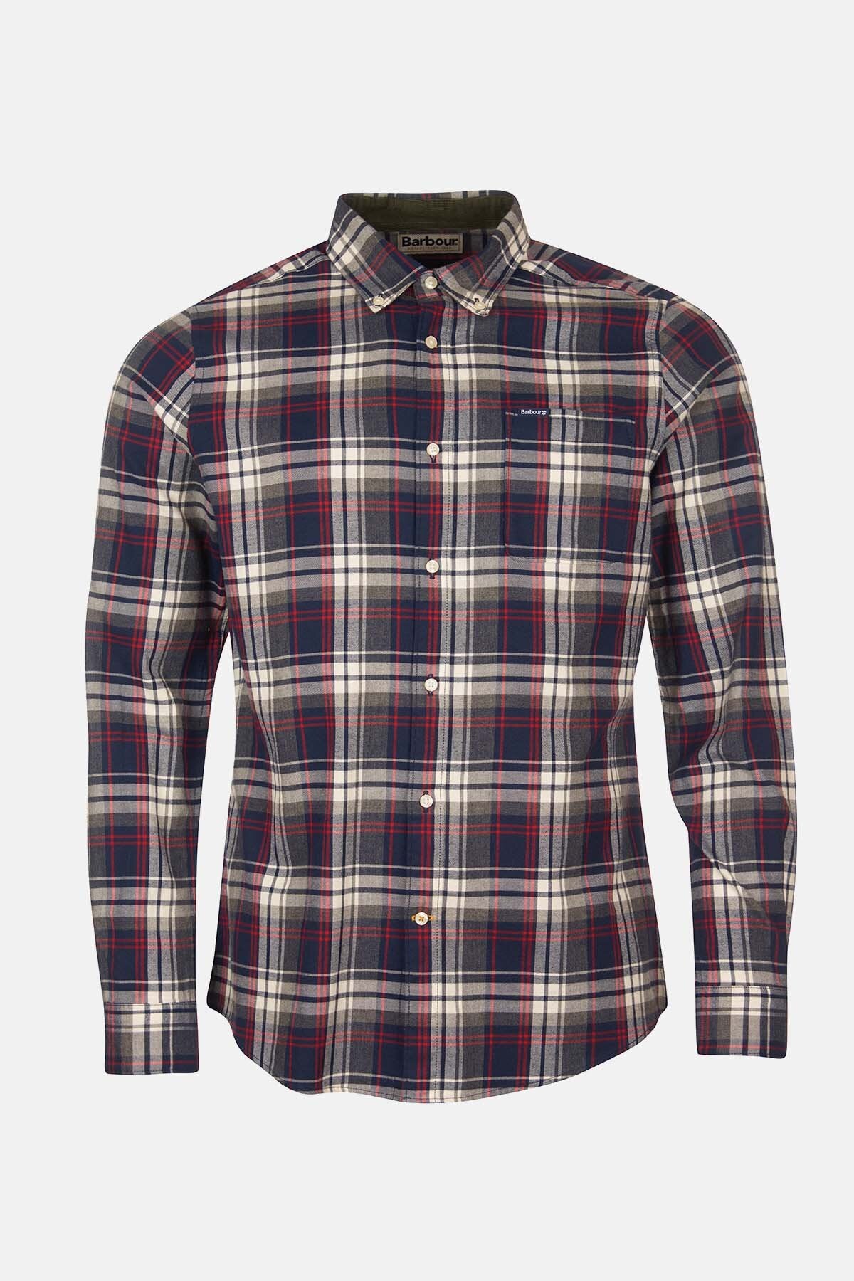 Cotton Shirt with breast pocket - NAVY