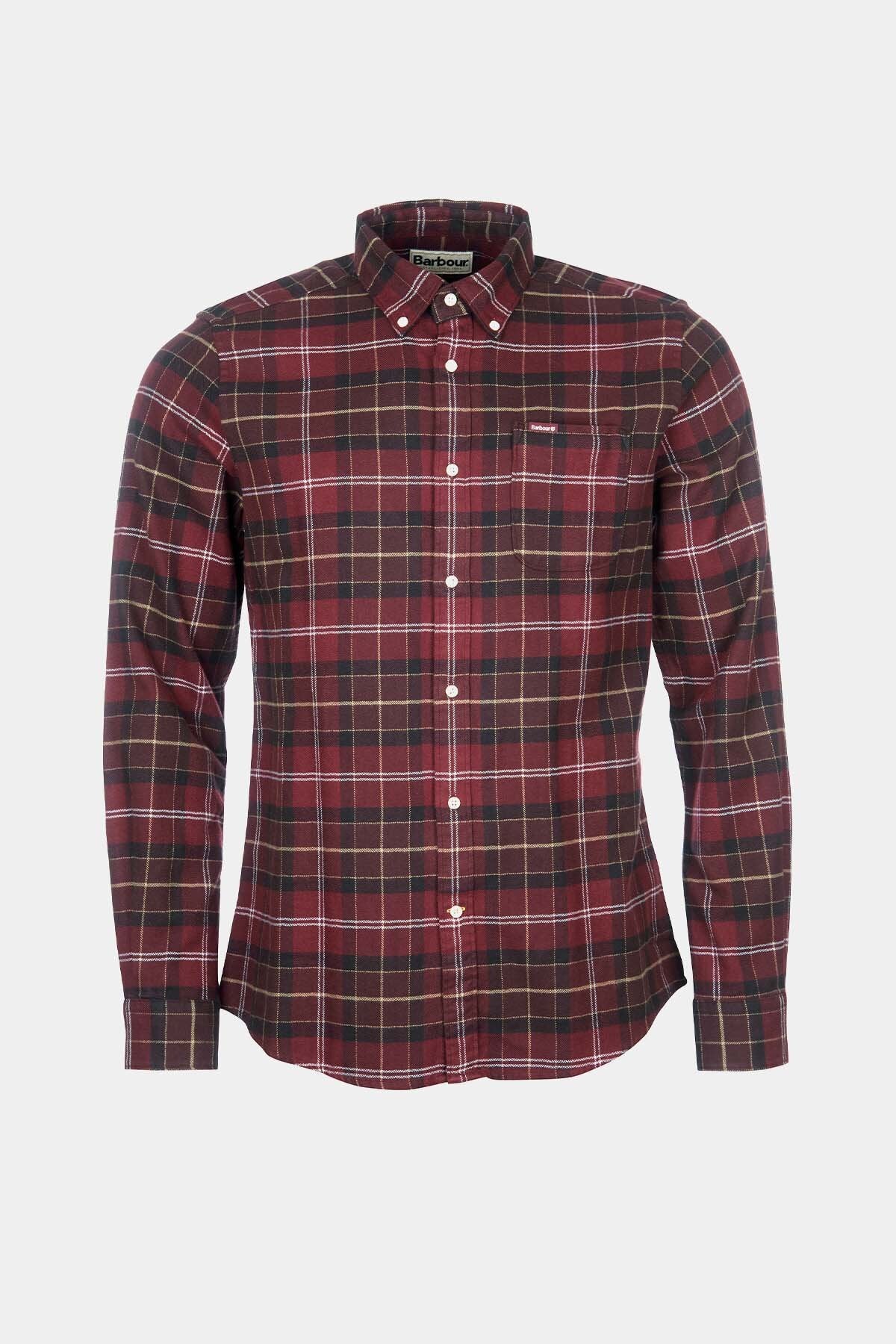 Shirt with breast pocket - WINTER RED TARTAN