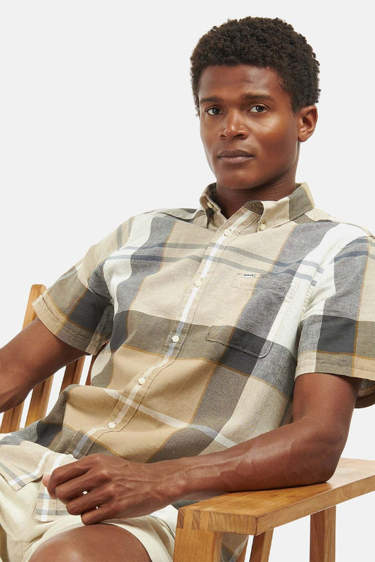 Douglas Short Sleeve Tailored Shirt - AMBLE SAND TARTAN