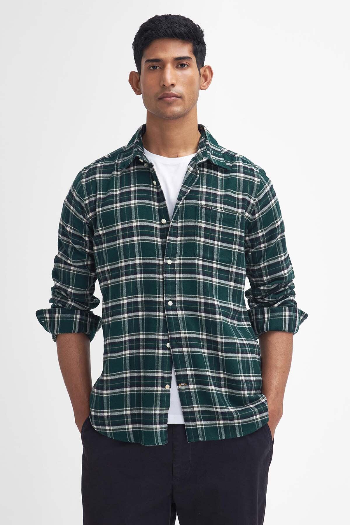 Drumhill Tailored Long Sleeved Shirt - EVERGREEN