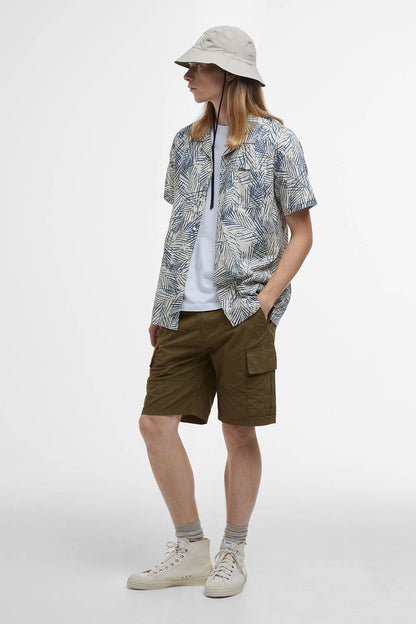 Falmouth Printed Regular Short-Sleeved Shirt - OATMEAL
