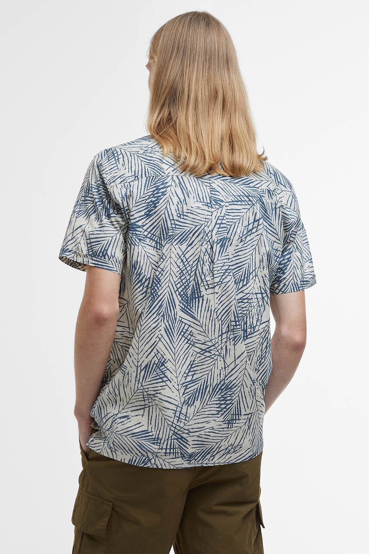 Falmouth Printed Regular Short-Sleeved Shirt - OATMEAL