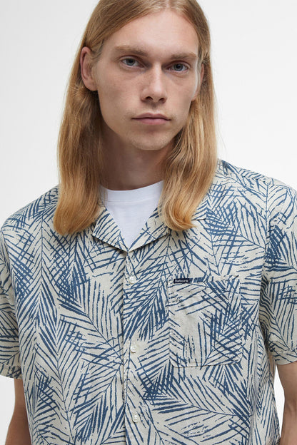Falmouth Printed Regular Short-Sleeved Shirt - OATMEAL